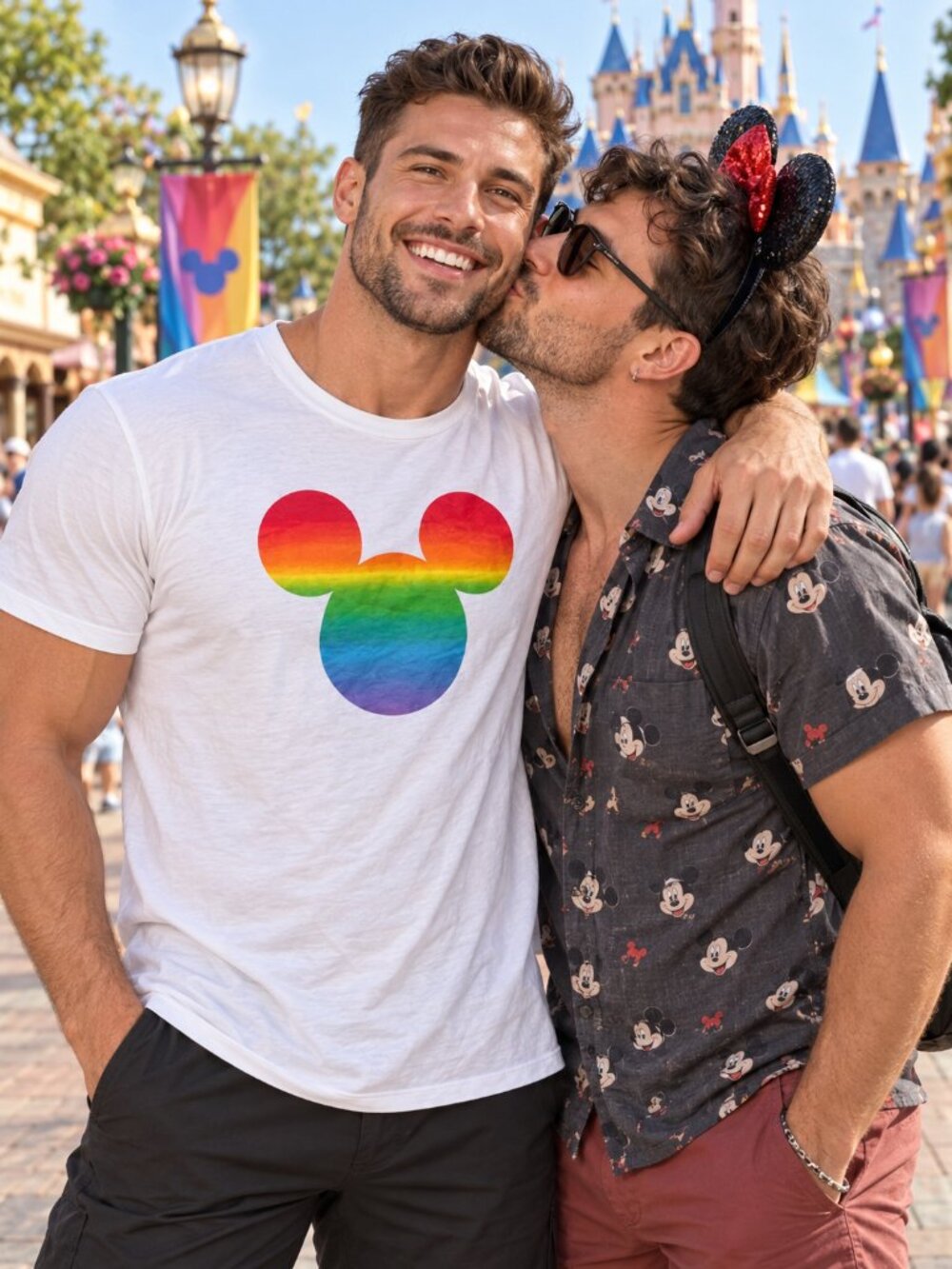 Disney Celebrate Together Rainbow Mickey LGBT Pride T-Shirt Unisex 2X NWT